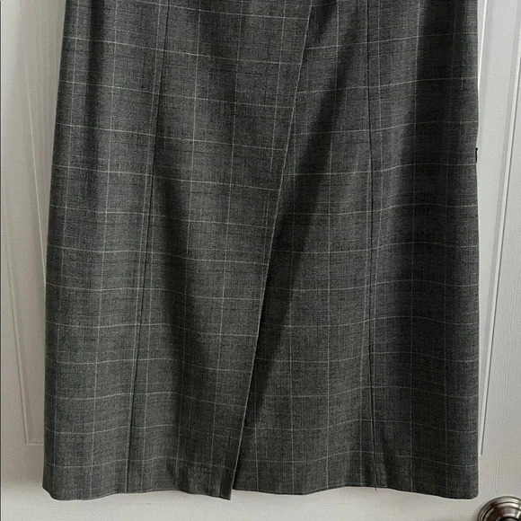 Armani Jeans Asymetrical Flap Dress Plaid Gray Black White size 6 - Picture 3 of 9